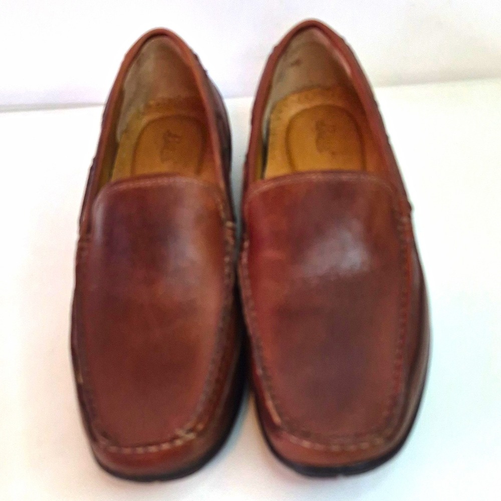 Bass Hank Men's Brown Leather Slip On Loafers Casual Shoes US Size 10